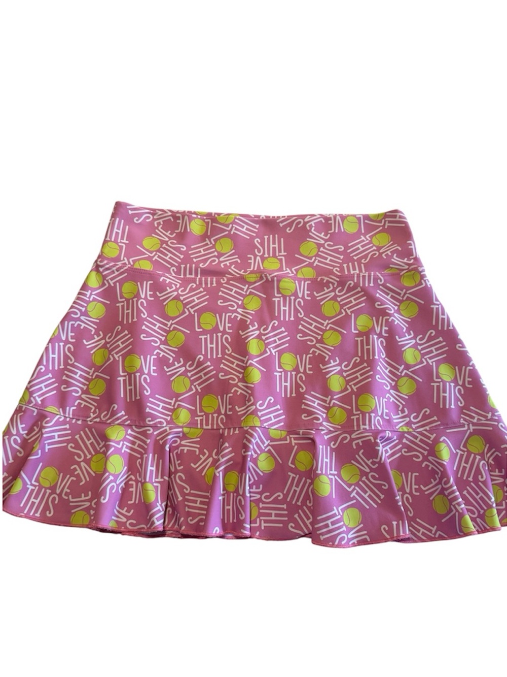 Tina + Jenna Pink LOVE THIS tennis ball pattern Skort size Medium